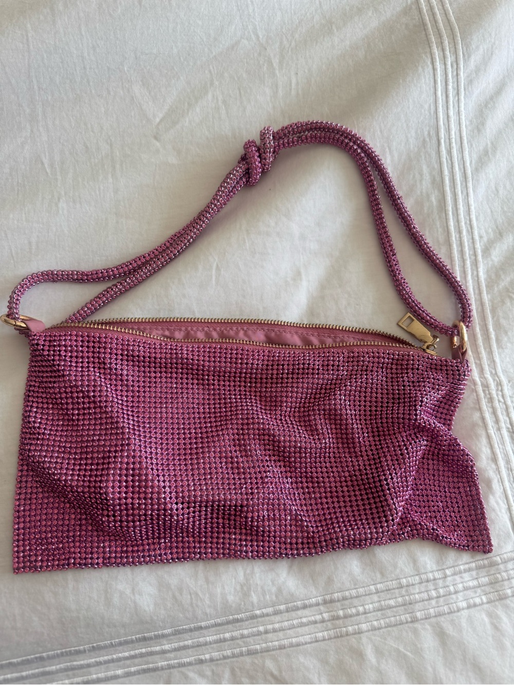 Pink Rhinestone Shoulder Bag - Picture 1 of 4